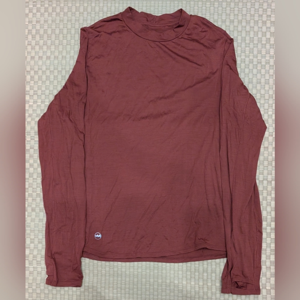 Janji Repeat Merino Wool Long Sleeve Running Shirt Red Men's Size XL